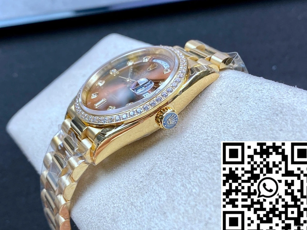 EW M128348RBR-0005 Date Brown Factory Day Dial Rolex 1224